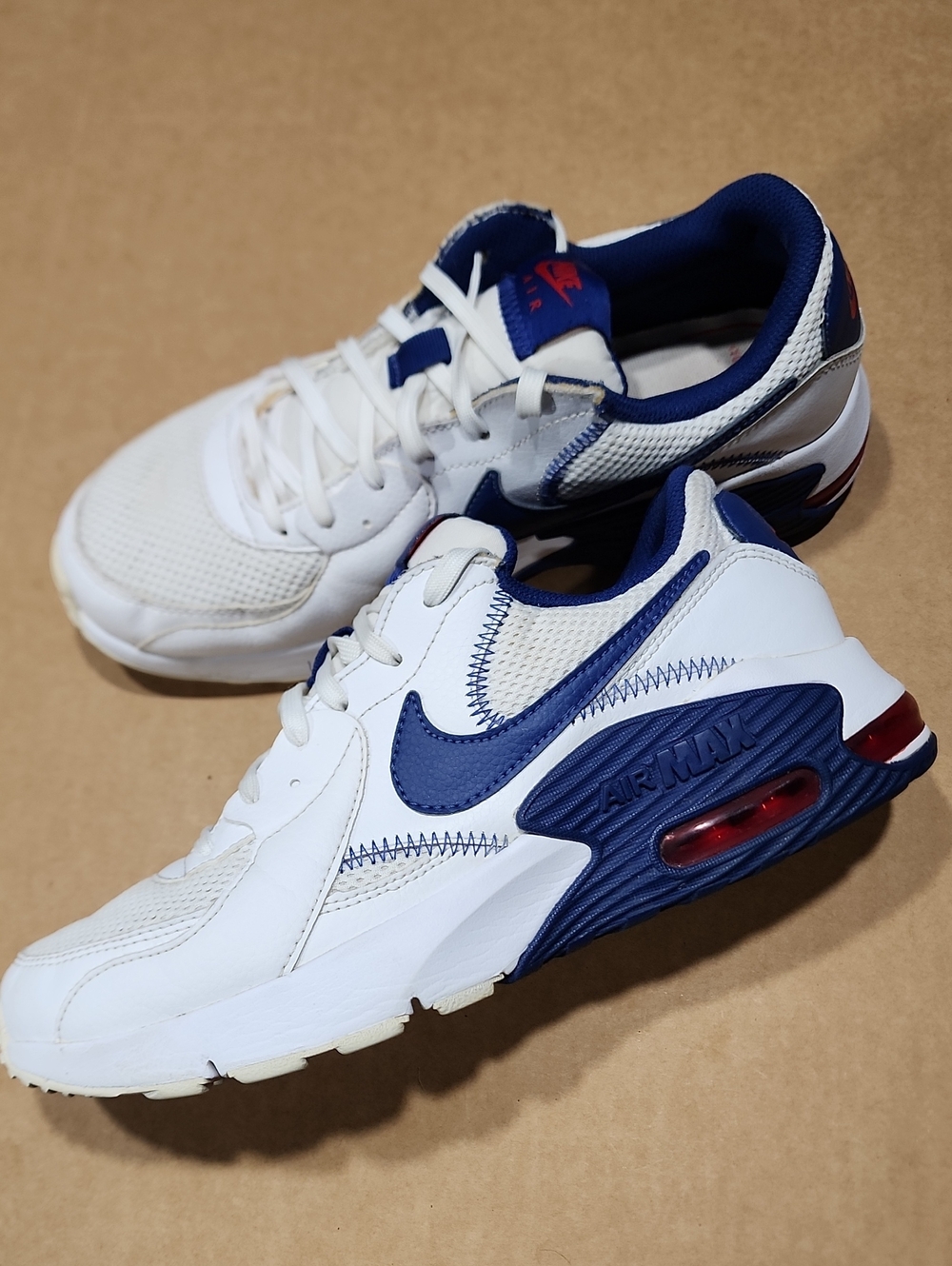 Nike Men’s White and Navy Air Max Sneakers